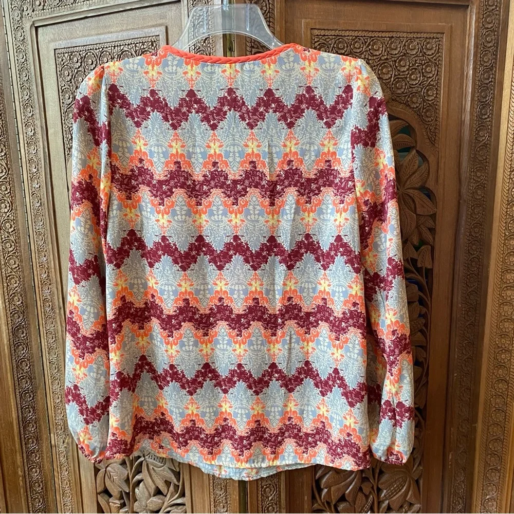 Xhilaration georgette blouse beautiful print - Picture 3 of 11